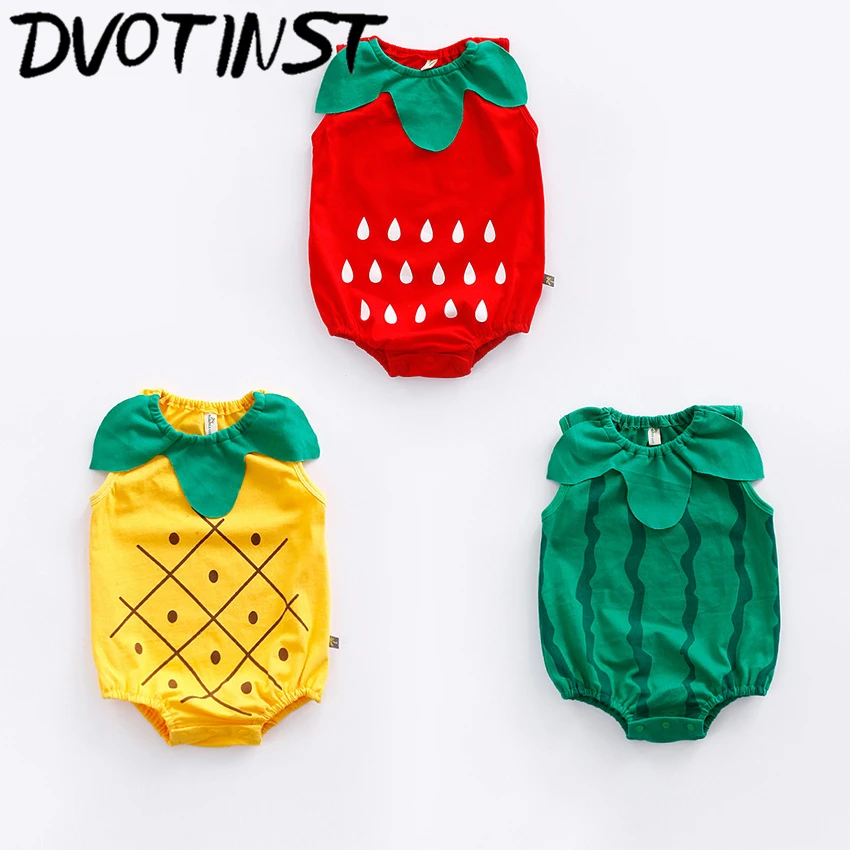 Baby Boy Girl Clothes Summer Fruits Strawberry Pineapple Bodysuit