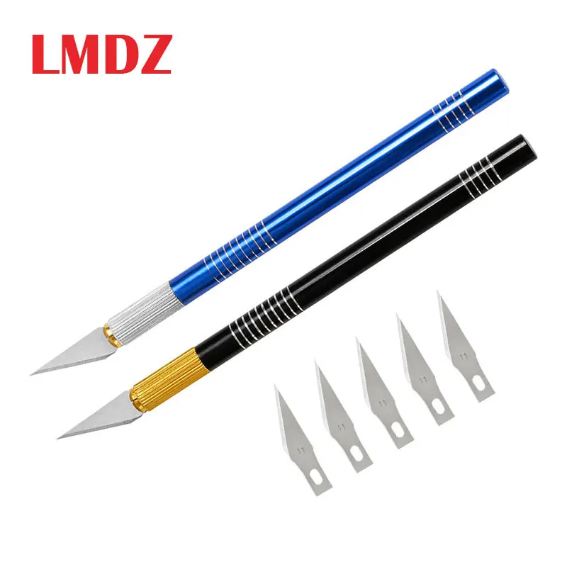

LMDZ Professional Stainless Steel Precision Knife Hobby Knife Razor Tool with 5 Blades Art Work Cutting Caving Sculpture Knife