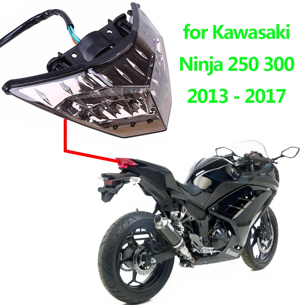 Для Kawasaki Ninja 250 300 2013- мотоциклетный Интегрированный Светодиодный задний светильник остановка хода Предупреждение льный индикатор