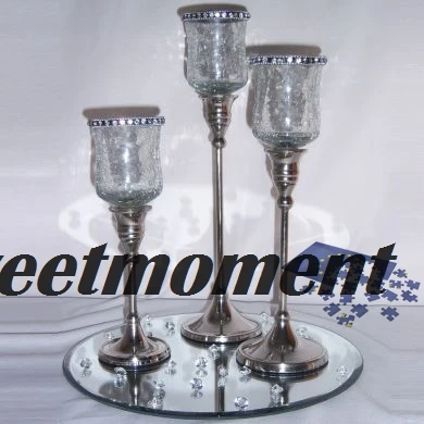 

Mirror Plate for wedding center piece Round Mirror Centre pieces for Candles with self-adhesive glue