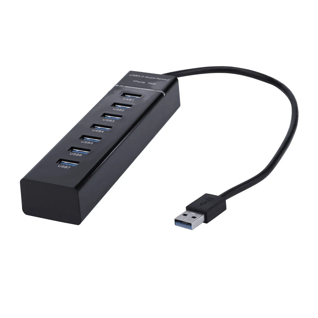 Ouhaobin Usb 3,0 хаб тонкий Размеры дизайн USB3.0-супер Скорость 7-Порты и разъёмы 5 Гбит/с Usb концентратор с Светодиодный индикатор для езды на планшет Прямая поставка 404#2