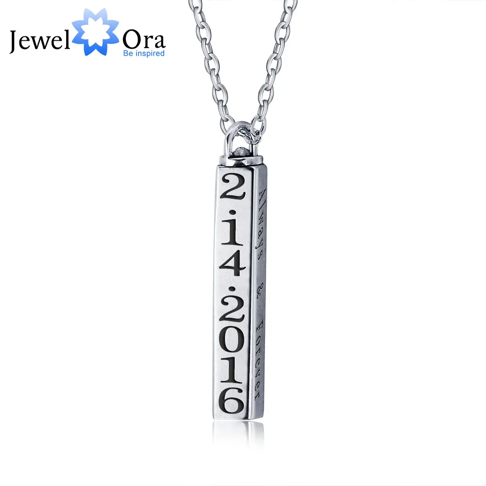 

Personalized Rotatable Column Strip Pendants Necklaces 925 Sterling Silver Necklaces & Pendants (JewelOra NE101242)