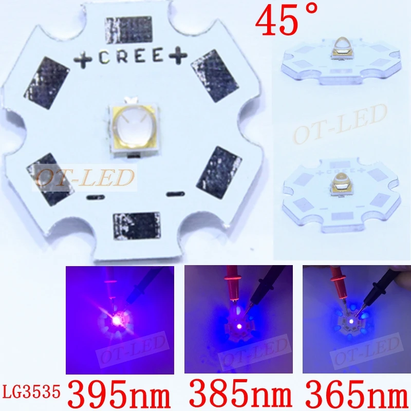 10PCS 5W UV/Ultra Violet LG3535 High Power LED Emitter Diode 395nm 385nm 365nm For UV Curable Ink/Security check 