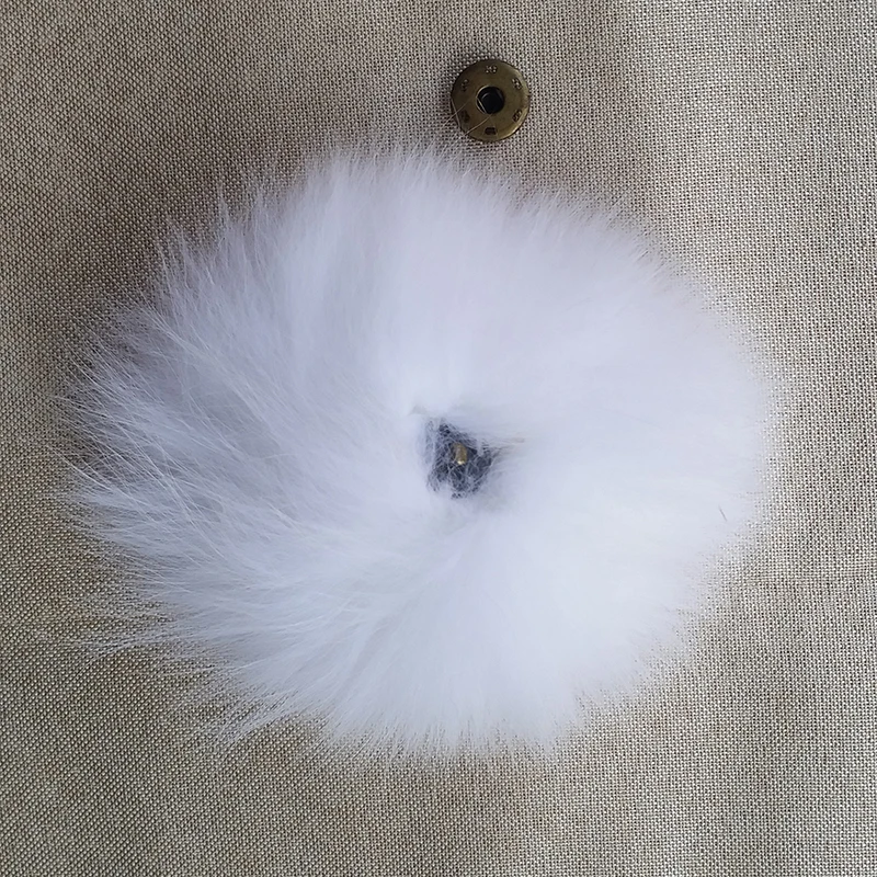 rolled up skully hat DIY Pure White Natural Fox Fur Fluffy Pompon Hats Real Fox Raccoon Fur Big Ball Pom Pom for Caps Hats Skullies Pompoms 12-14cm best beanies