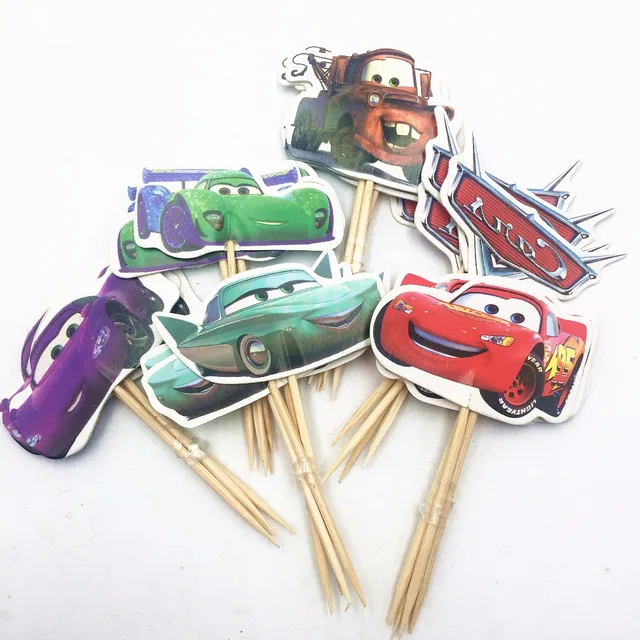 24pcs Cake Topper Lightning Mcqueen Birthday Cars Hy 24pcs Cake Topper Lightning Mcqueen Birthday Cars Hy Party Supplies Disney Decorations