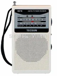 TECSUN r-218 AM/FM/ТВ карман Радио R218 Радио приемник встроенный Динамик Бесплатная доставка