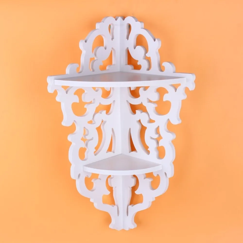 White Wooden Chic Filigree Style Decorative Wall Corner
