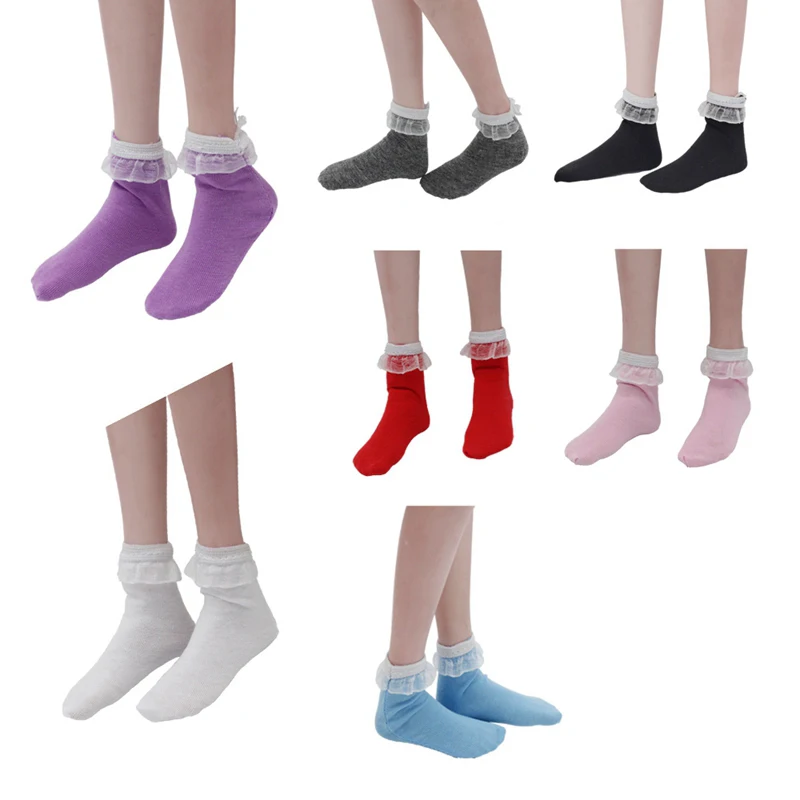 BJD SD аксессуары для кукольной одежды, кружевные носки, одноцветные хлопковые носки для кукол, одежда для платьев, ножные браслеты для кукол, игрушки для детей