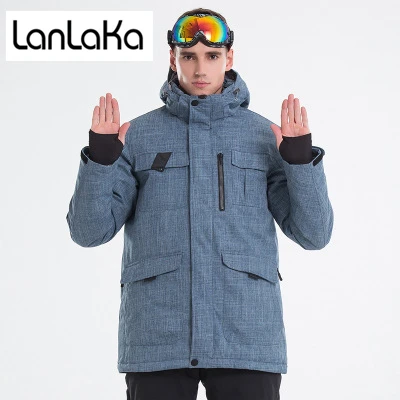 LANLAKA 2018 New Brand Ski Jacket Men Winter Waterproof Coat High-Quality Snowboarding jackets Cowboy-Blue Ski Jackets Male ske цена LANLAKA 2018 New Brand Ski Jacket Men Winter Waterproof Coat High-Quality Snowboarding jackets Cowboy-Blue Ski Jackets Male ske цены онлайн
