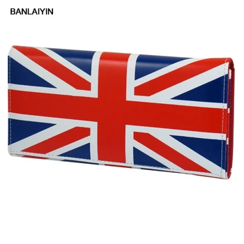 

WholeTide 10* Faux Leather England Flag Pattern Flip Closure Wallet