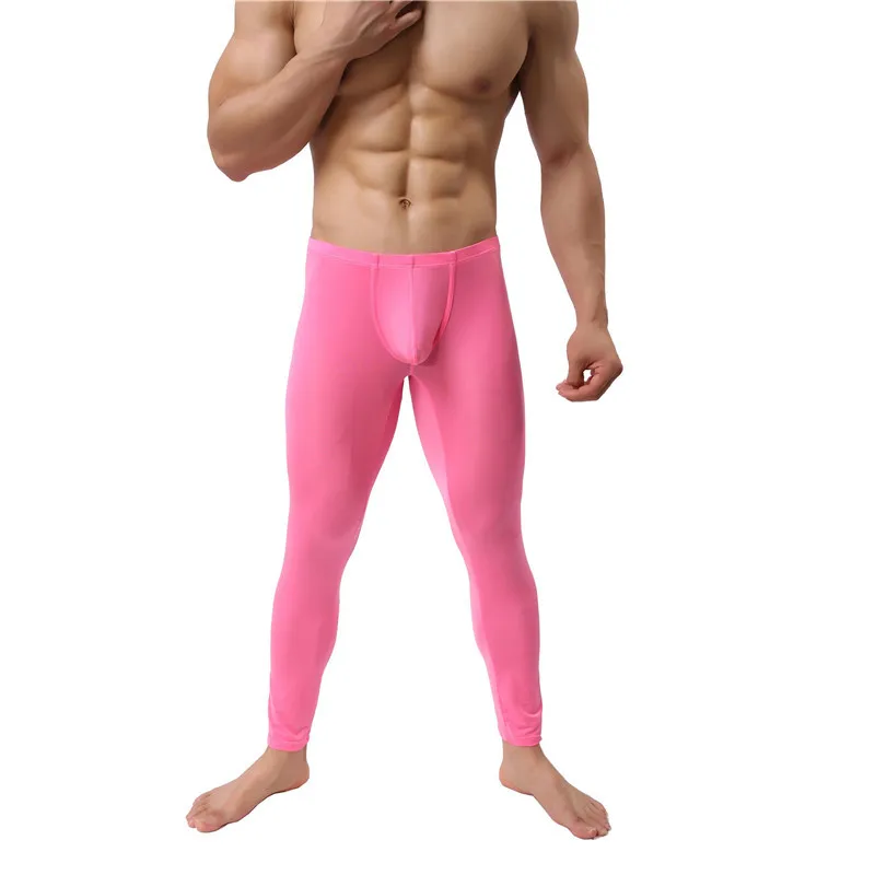 Men s Sexy Leggings Ultra thin Ice Silk Pants Mesh Underwear Pants Tights Leggings for Autumn 5