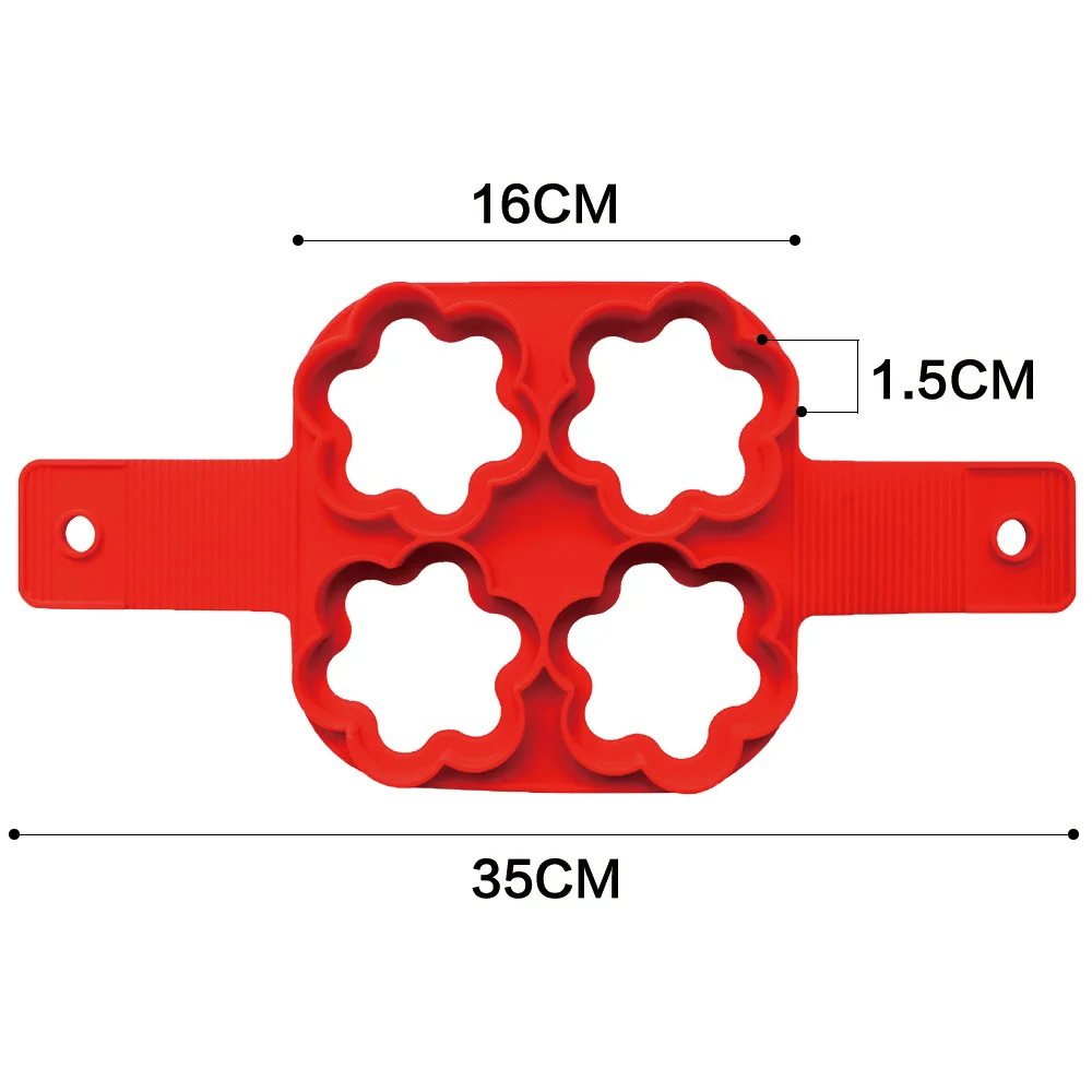 4 отверстия фантастическое обжаривание яиц форма силиконовая антипригарная блинница производитель Креативные кухонные инструменты в форме сердца яйца кольца