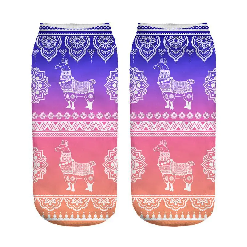 Harajuku милые носки с единорогом радужные градиентом calcetines mujer divertido крутые для