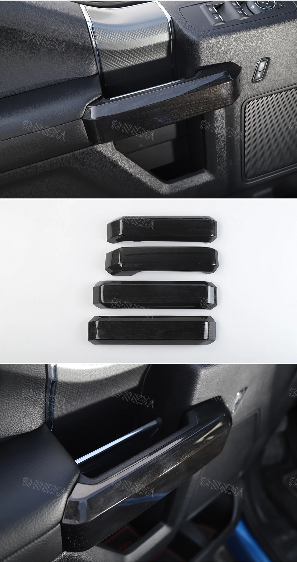 Estilo do Carro Maçaneta da Porta Kit para Ford 2020 + Alta Shineka Interior Capa Guarnição Tira Adesivo F150 Qualidade Frete Grátis Abs 8 da porta capa guarnição tira adesivo kit