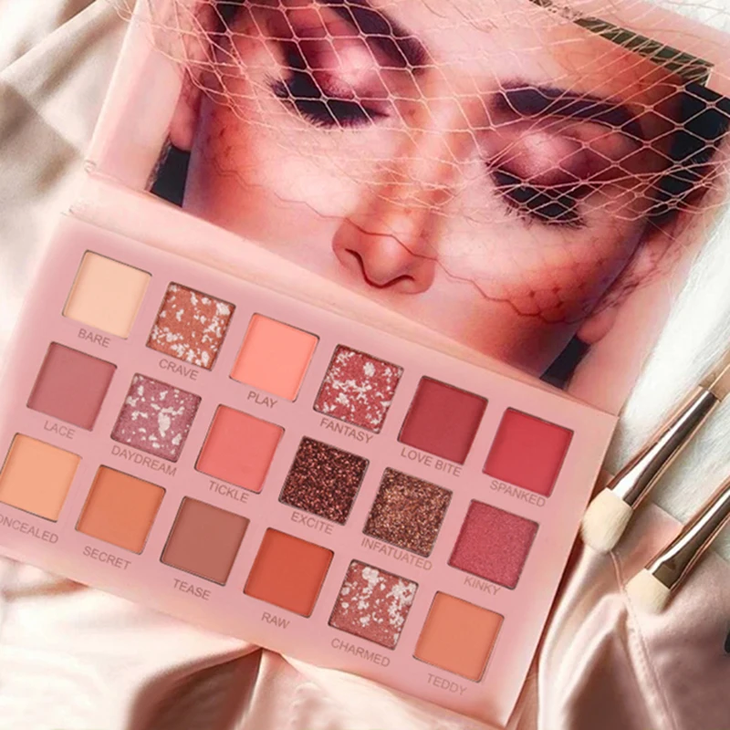 

Hot Sale Glitter Matte Eyeshadow Pallete 18 Colors Pearlescent Shimmer Nude Eye Shadow Beauty Tools Long Lasting Eyes Cosmetics