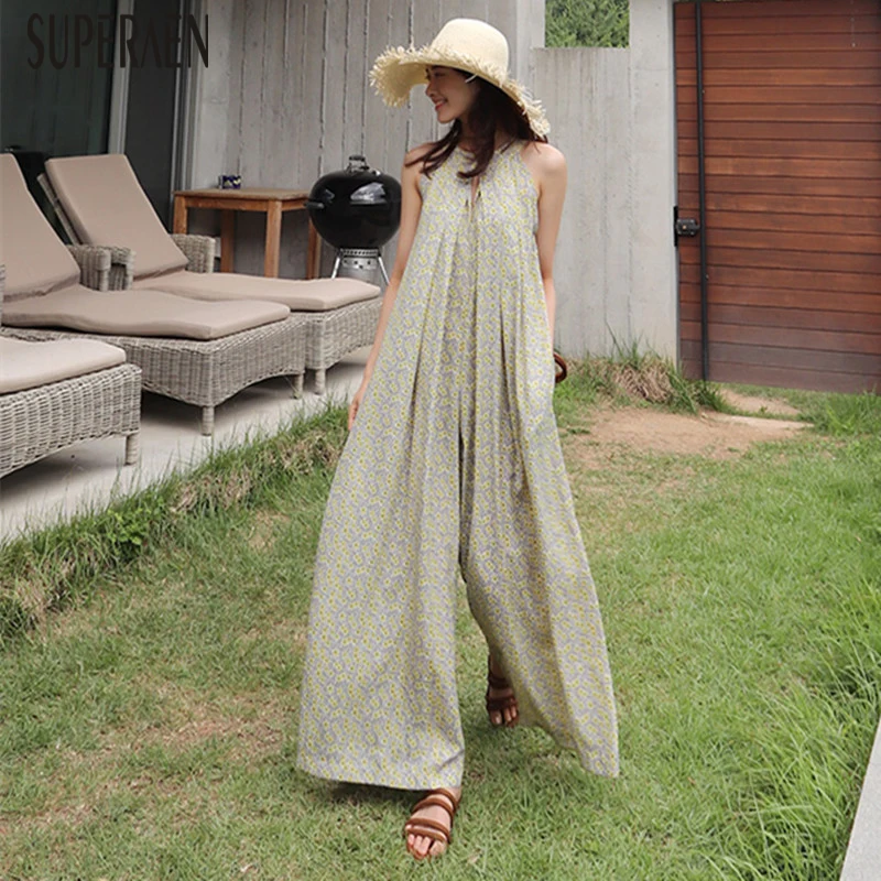 SuperAen Summer Korean Style Women Jumpsuits Wide Leg Pants Pluz Size Chiffon Jumpsuits Casual Loose Fashion Jumpsuits New 2018 SuperAen Summer Korean Style Women Jumpsuits Wide Leg Pants Pluz Size Chiffon Jumpsuits Casual Loose Fashion Jumpsuits New 2018