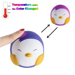 Новый волшебный Пингвин мягкими Jumbo Squishies игрушки изменить цвет замедлить рост Снятие Стресса Squeeze Игрушка подарок для девочек