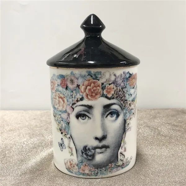 Подсвечники Fornasetti, канделябры, украшение дома, керамические кувшин, чашка с цветочным орнаментом, марокканский декор, Mumluk с черной крышкой - Цвет: 11