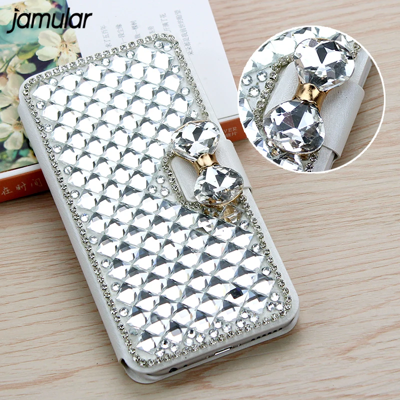 

JAMULAR Bling Crystal Diamond Lady Case for Samsung S8 Plus S7 S6 Edge Note 4 5 Leather Case for iPhone X 8 7 6 6s Plus 5s SE