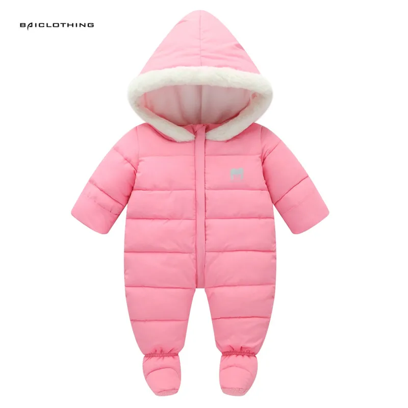

Baby Plus Velvet Rompers Winter Thick Boys Costume Girls Warm Infant Snowsuit Kid Jumpsuit Children Outerwear Baby Wear 0-18m