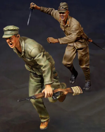 

1/35 Scale Unpainted Resin Figure Banzai!!! Peleliu 1944