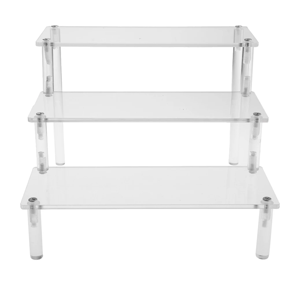 4pack Deluxe Acrylic Display Stand ,Removable Rack ,for Model Figures Perfume 3-Tier
