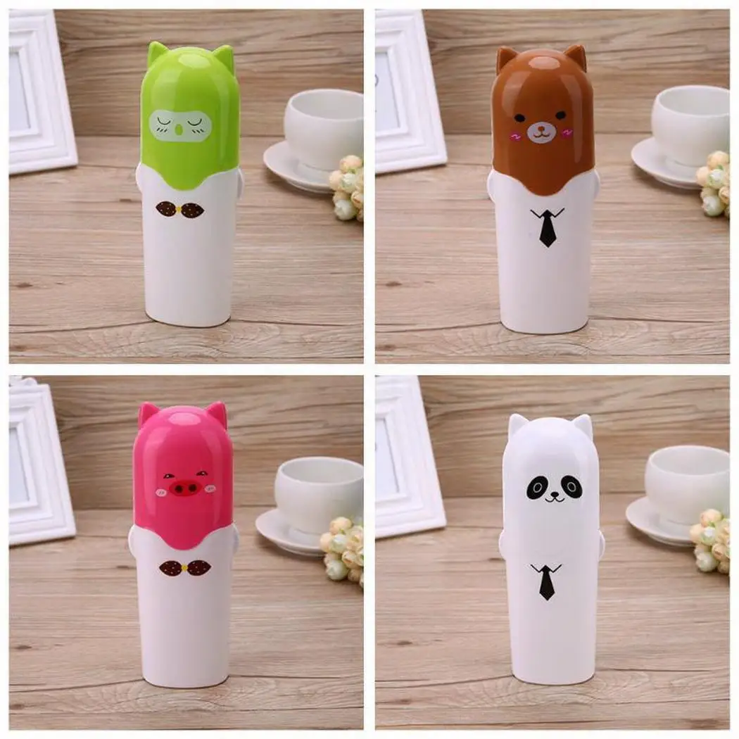 

Portable Toothpaste Toothbrush Holder Gargle Cup Set Bathroom, Travel, etc Animal Print Travel Bathroom