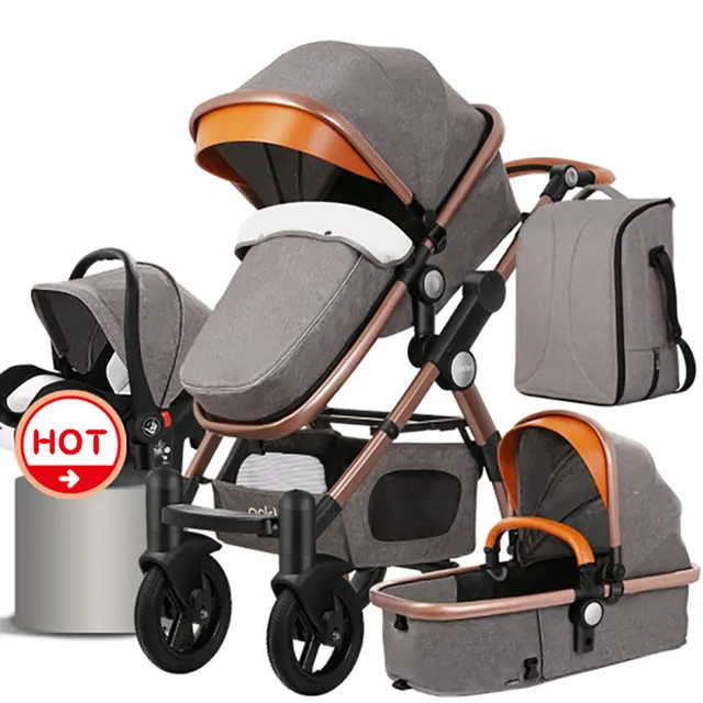 $US $231.99  2020 4 in 1 Gold Baby Stroller Can Sit with High Landscape Baby pram For Winter And Summer Infant C