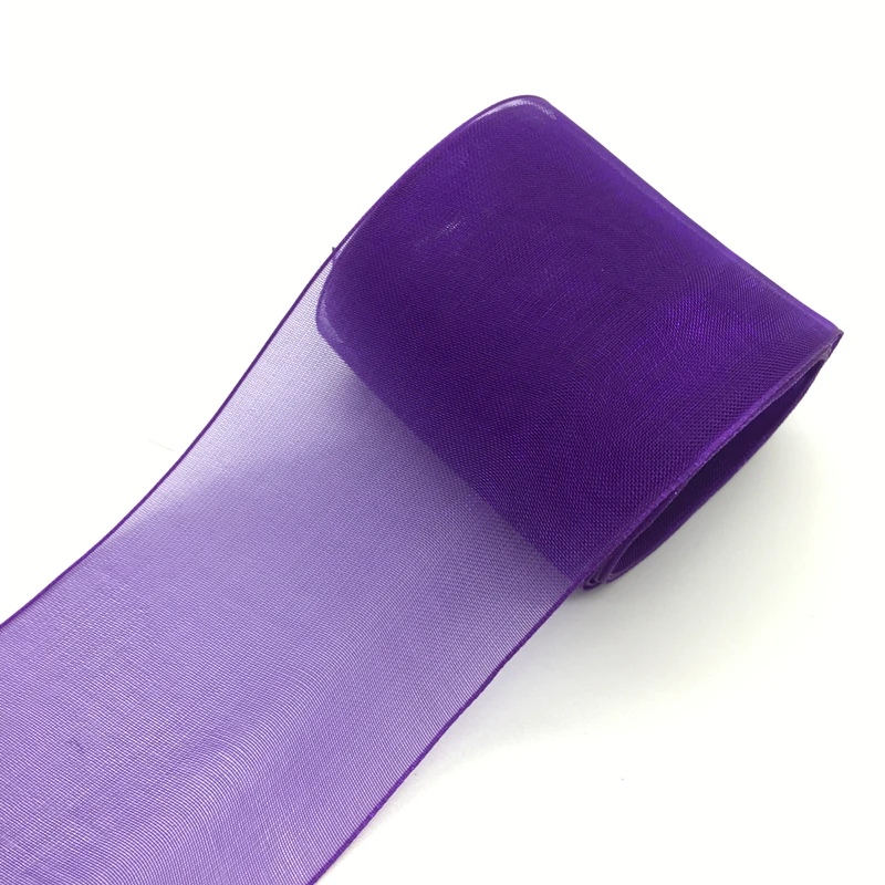 

5yards/Lot 2" 50mm Purple Organza Ribbon Bow Wedding Decoration Lace Crafts
