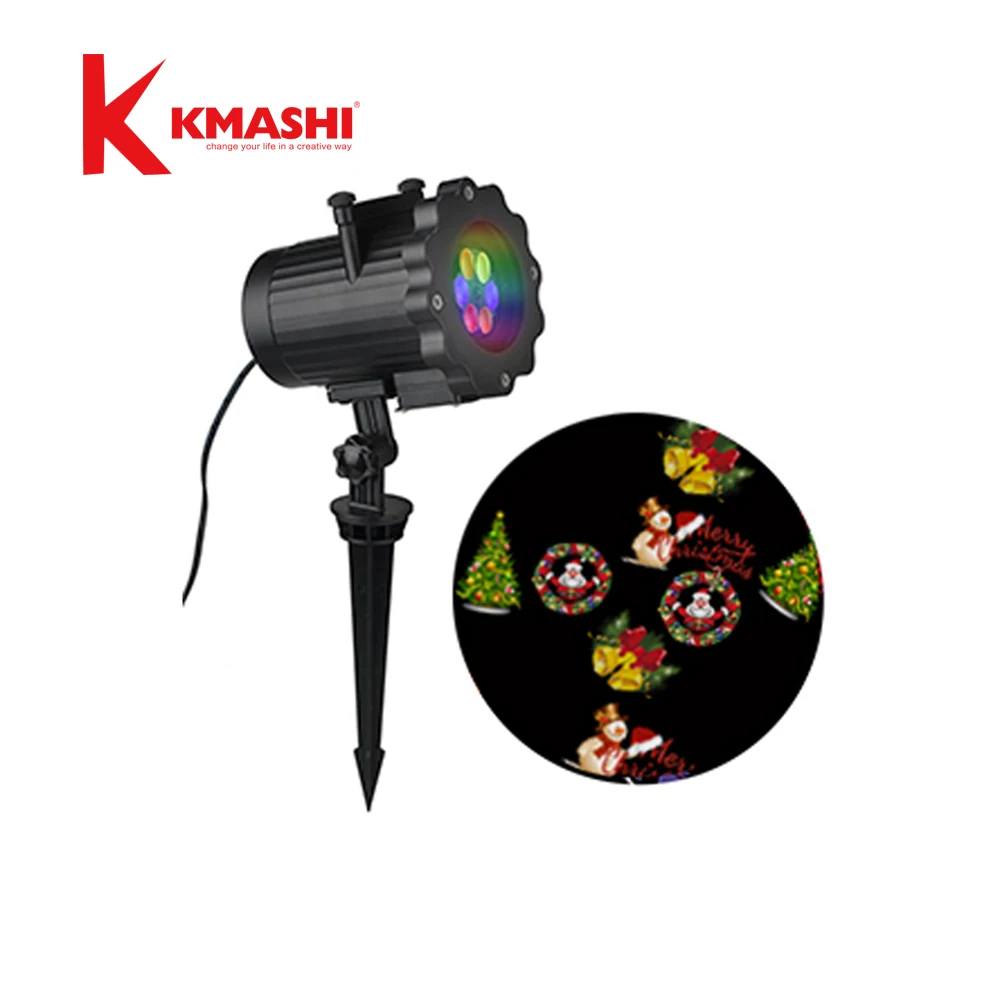 

Kmashi 16 Pattern Slides Sparkling Laser Light Show Rotating Outdoor Projection Lights Christmas Projector Lights for Holiday