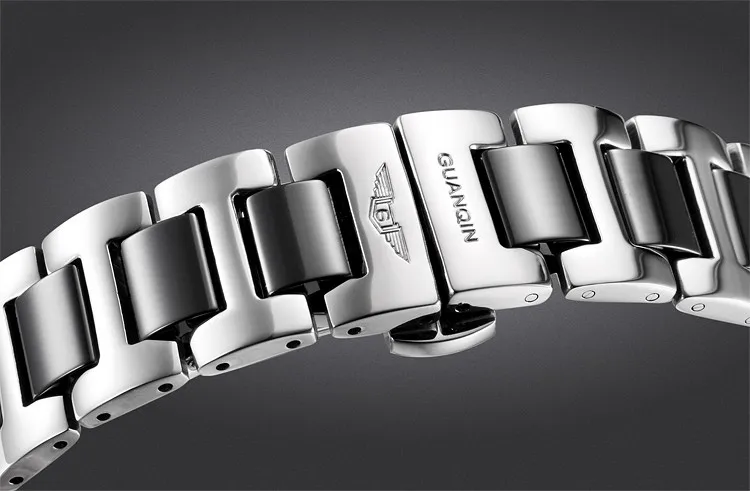 GUANQIN Ceramic Watch White Black Womens Ceramic Watch Mechanical Watch Auto Date Waterproof Dress Girls Clock Wristwatches (11)