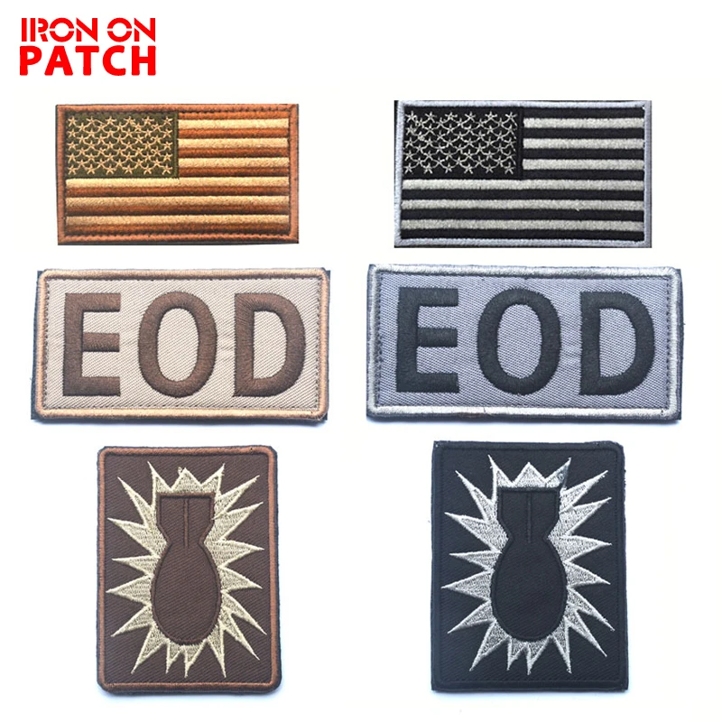 

US The Hurt Locker EOD Patch DIY Emblem Badge For Clothing High Quality Embroidered Patch Combat Shoulder Chest Armband Badge