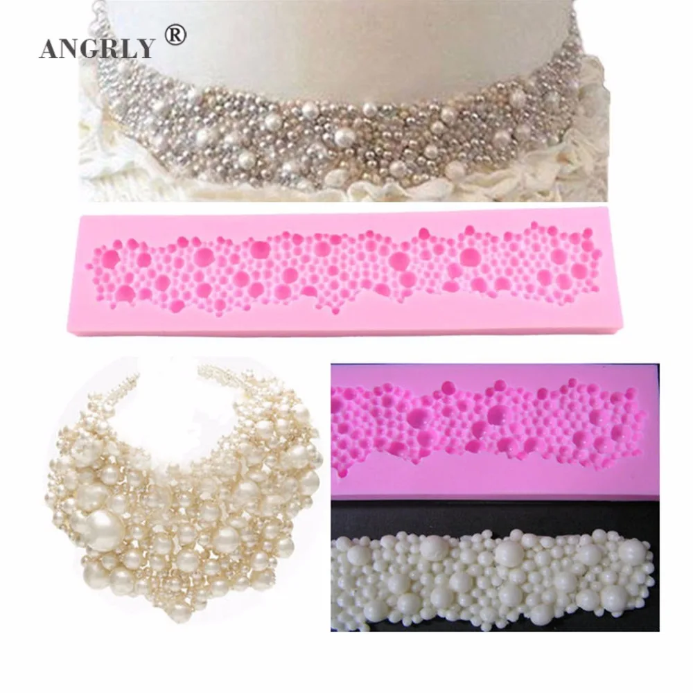 

21*3.5cm 3D Round Strip Pearls Beads Shape Silicone Biscuit Fondant Cookie Candy Chocolate Mold Cake Decoration Baking Tools
