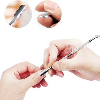 

1Pc Cuticle Pusher Trimmer Nail File Cuticle Spoon Remover Manicure Trimmer Cuticle Pusher Stainless Steel Nail Tools