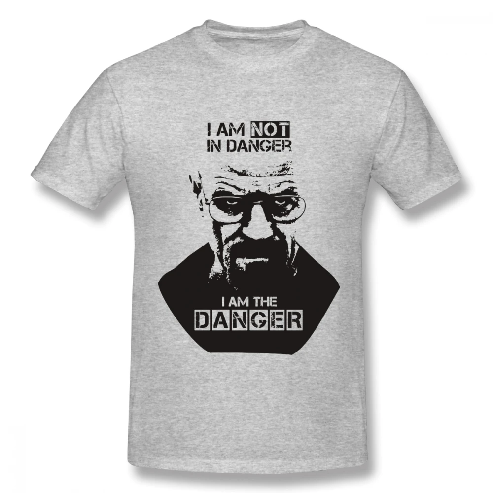 Большие размеры, ломающиеся, Bad Tees I Am The Danger Graphic Tees, Мужская Специальная футболка, популярная модная футболка с круглым вырезом - Цвет: Серый