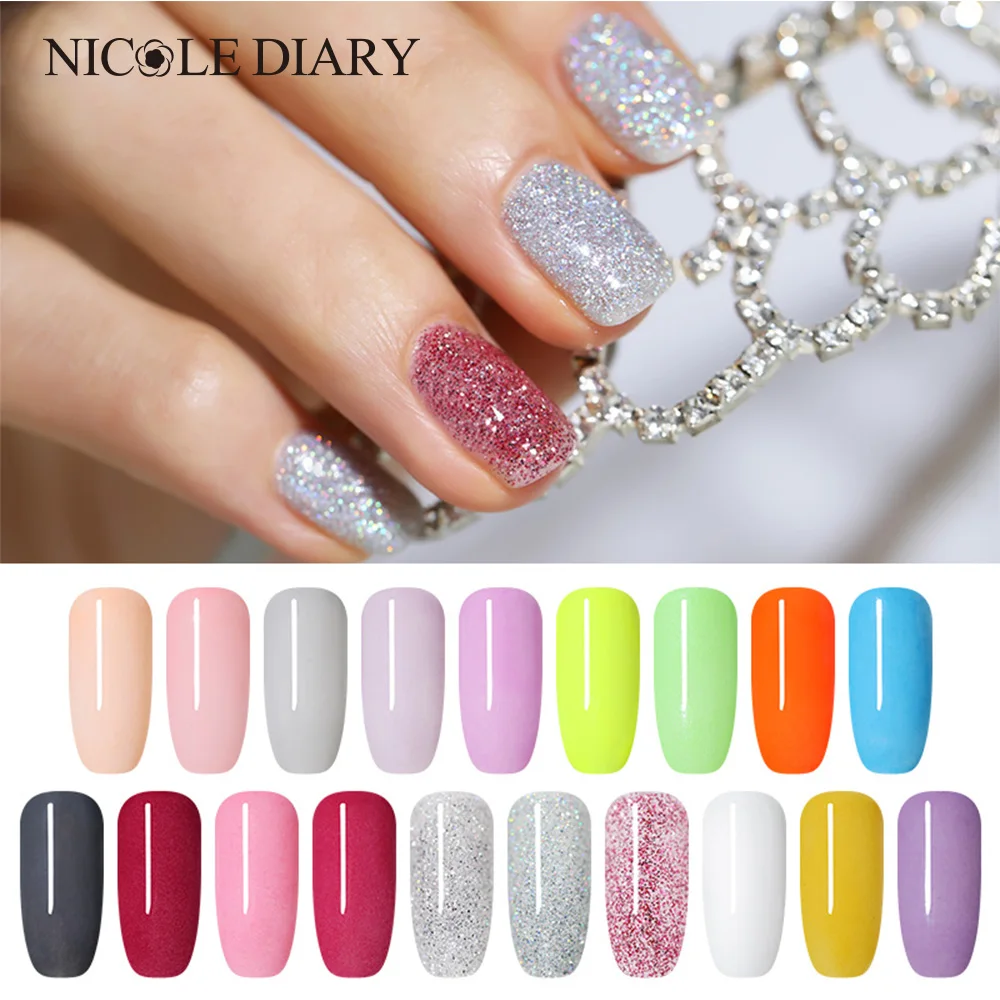  NICOLE DAIRY 1 Box 10ml Dipping Powder Without Lamp Cure Nails Powder Gel Nail Glitter Powder Natur