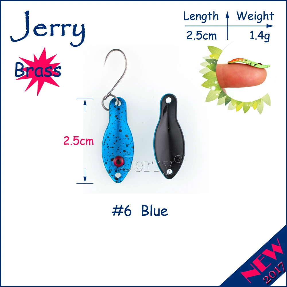 Jerry 1,4 г, 2,5 г Сверхлегкий Воблер для рыболовной наживки металлическая приманка для форели мини Рыболовные ложки латунные ложки для форели - Цвет: 1.4g Blue