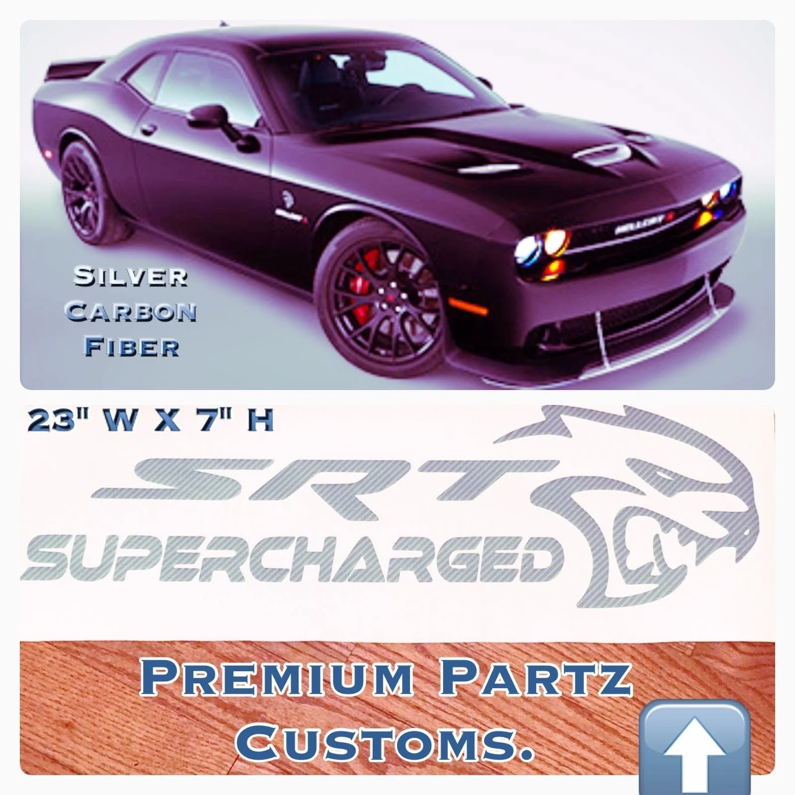 Для (2 шт.) Dodge Hellcat Supercharged Mopar SRT большая наклейка на окно нового углеродного