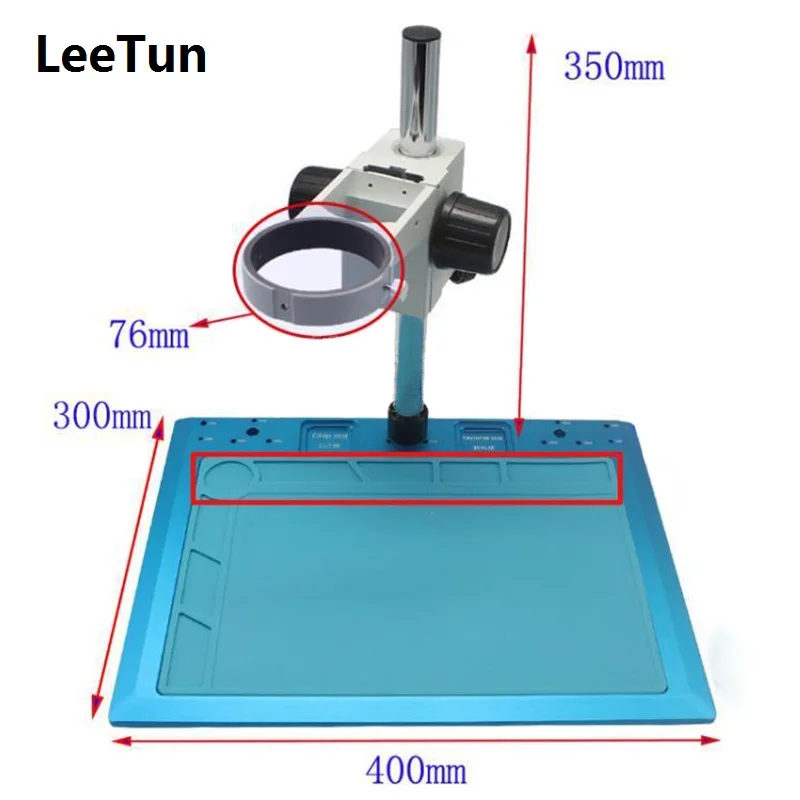 

Microscope Mobile Phone Repairing Working Base Platform High-temperature Insulation Rubber Mat Workbench with Hole E Arm Holder