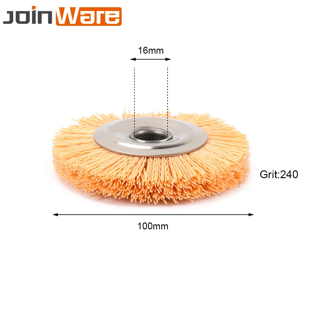 100 мм нейлоновая колесная щетка абразивная проволока шлифовальная полировальная щетка скамья шлифовальная машина для деревянной мебели из металла