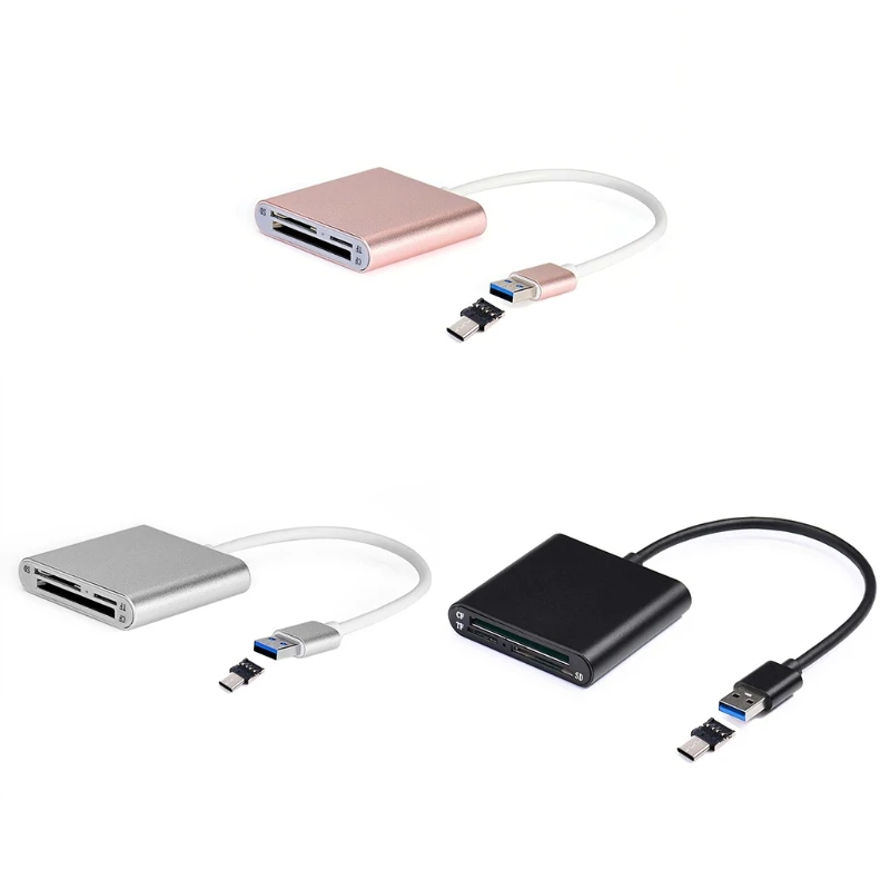 1 комплект USB 3,0 type C высокоскоростной CF SD Micro SD TF кардридер для портативных ПК S8 Android новый и высокоскоростной