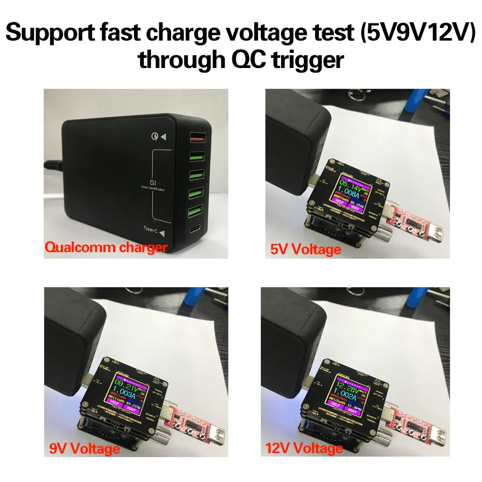 QI беспроводной зарядное устройство Тестер цвет TFT Bluetooth android PC приложение USB Ток Напряжение метр детектор нагрузки индикатор DC вольтметр