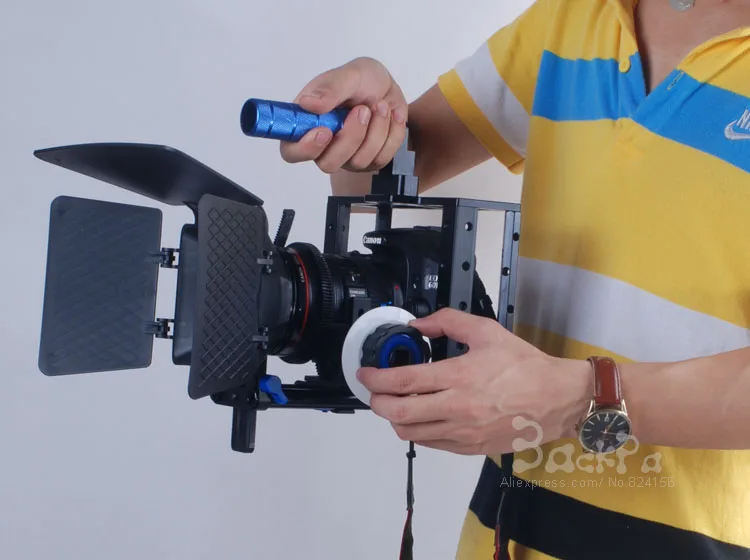 DSLR Rig камера набор для клетки+ 15 мм алюминиевая пластина стержня+ последующий фокус+ Матовая коробка для 5D Mark II III 6D 7D 60D 70D 5DII 5 DIII