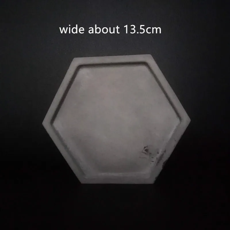 Hexagon Cement flowerpot vase holder tray mold Handmade Gardening pot decorating concrete planter silicone mold