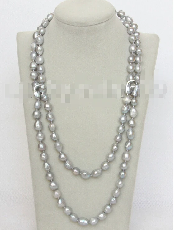 

FREE shipping>>> length 48" 13mm baroque gray cultured pearls necklace E9180 6.07