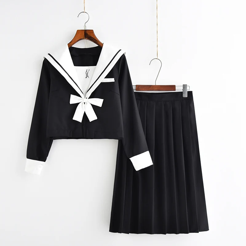 

Japanese JK Embroideried High School Uniforms Anime Cosplay Costume Spring and Autumn Long Sleeve Student Class Sailor Uniform