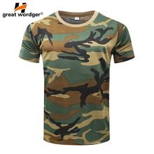 Уличная Тактическая Военная камуфляжная Футболка Мужская дышащая американская армейская Боевая футболка быстросохнущая камуфляжная верхняя одежда Camp Tees