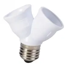 Лампа разветвляющий держатель E27 до 2 E27 лампочки адаптер конвертер переходник для розетки