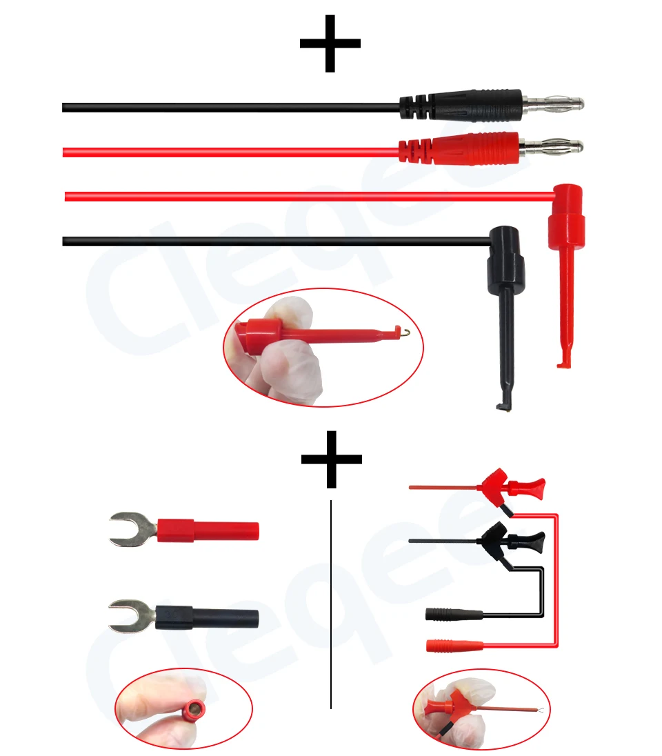 Cleqee P1600C/D/E/F 18 в 1 сменный мультиметр-зонд, набор тестовых проводов, автомобильный зонд, набор IC тестовых крючков Fluke BNC-Тестовый Кабель