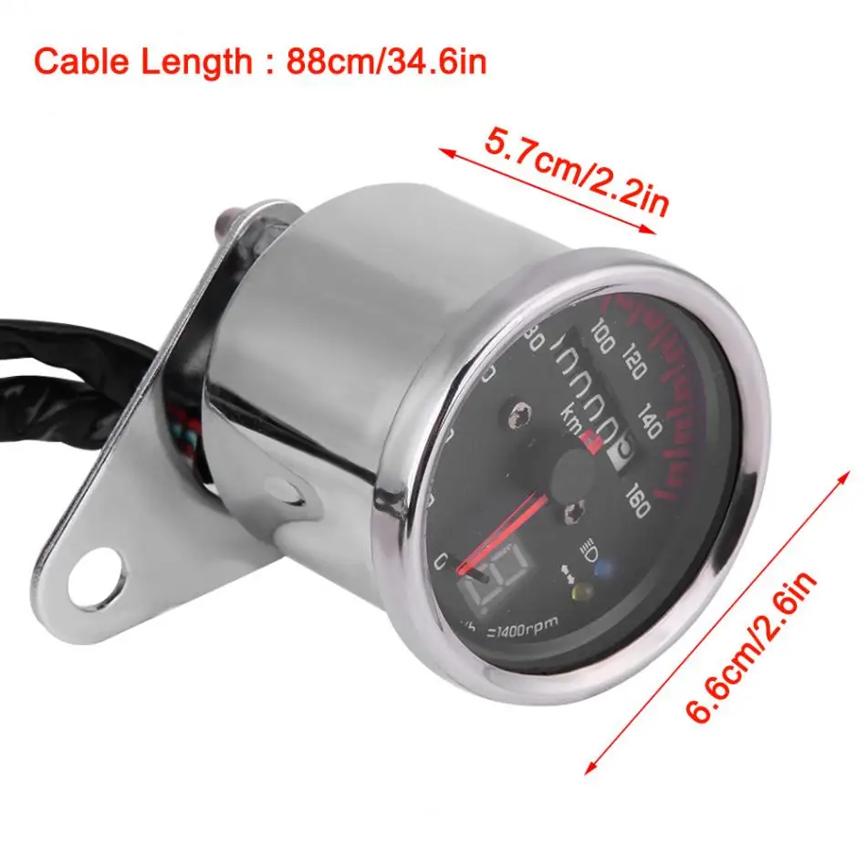 Универсальный хромированный цифровой одометр для мотоцикла, спидометр, тахометр, светодиодный индикатор для современных мотоциклов